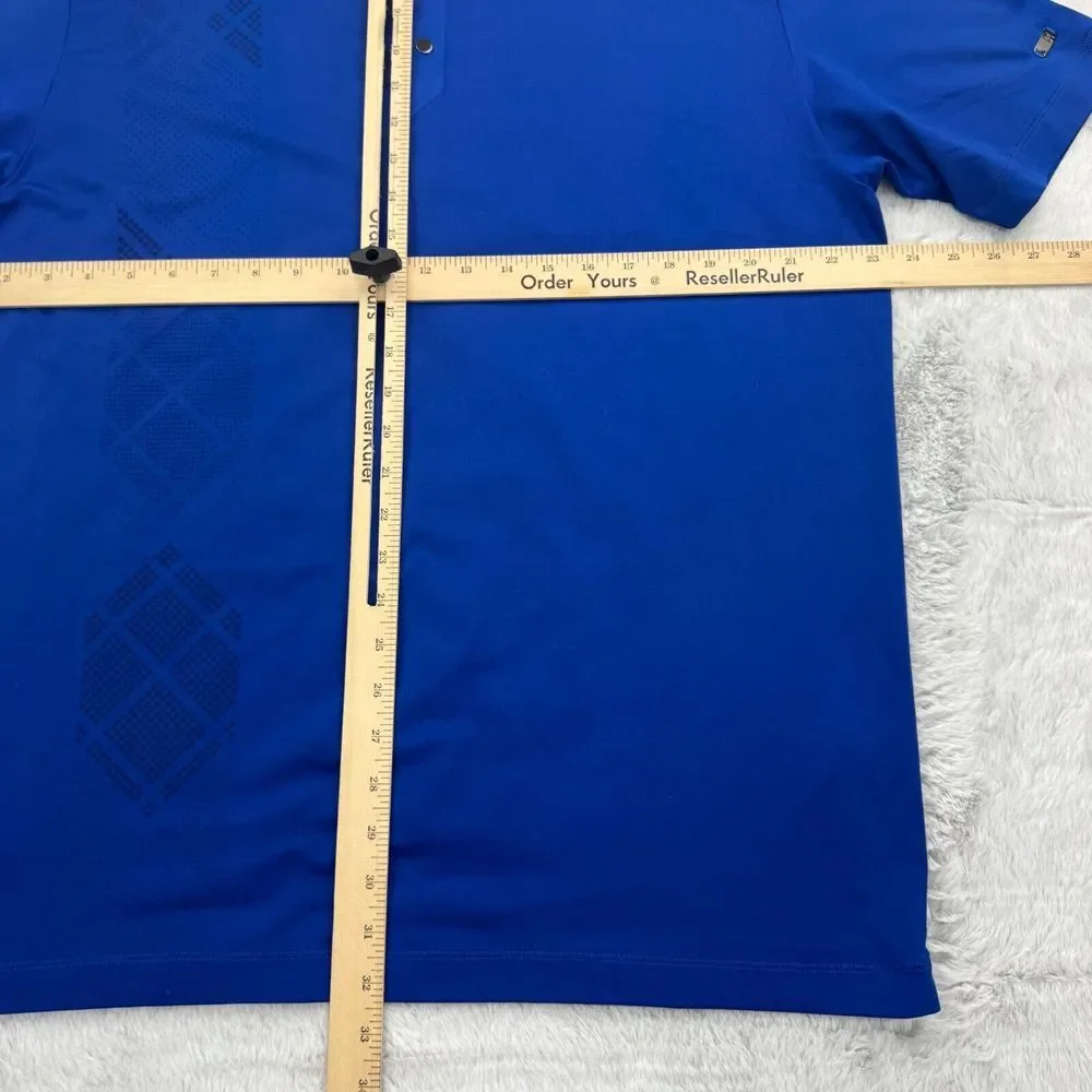 Tiger Wood Collection Nike Polo Shirt Mens L Blue Dri-Fit Short Sleeve Golf - Picture 5 of 7